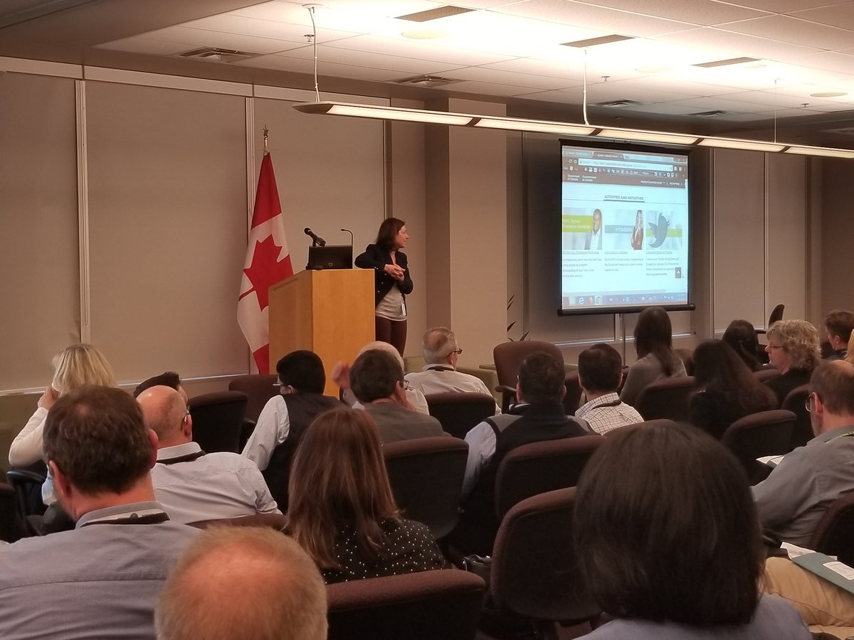 TWTB_YPN's tweet photo. Marilyn Cavarrette-Latzel presenting on Canada School of Public Service at #MGevolution development conference. #Westbaybestway https://t.co/SgI5fgOLvW