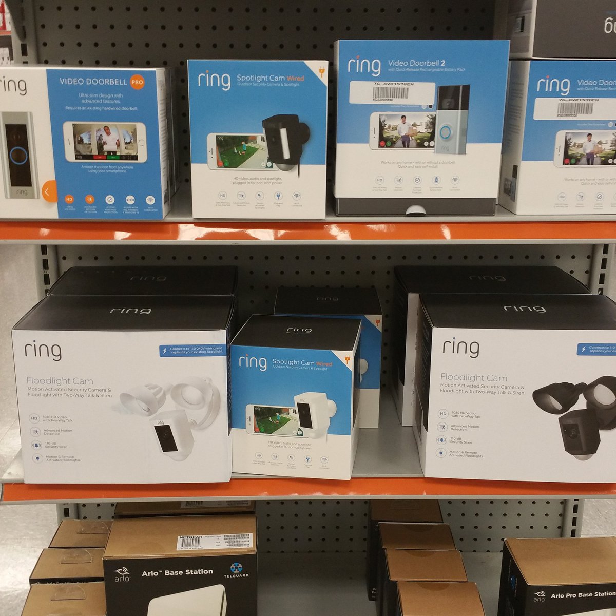 JayDobensky's tweet photo. To think of where @ring has made it to since @JamieSiminoff was rejected as #Doorbot on @sharktankabc. One of my fav episodes, later learned @richardbranson invested shortly thereafter. Now on the end cap at my largest national integration supply house chain, Truly impressive! https://t.co/0VPBc7zERM