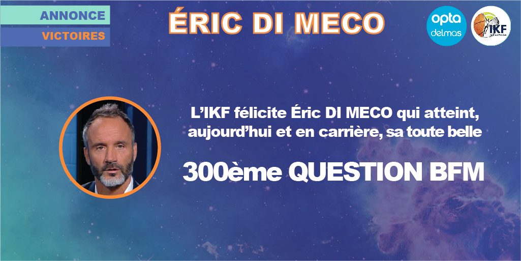 IKF_officiel's tweet photo. C'est fait ! #ÉricDiMeco remporte sa 300ème #QuestionBFM en carrière ! C'est du bel ouvrage ça Rico ! #BienMinot #rmclive https://t.co/GtBFlw8coW