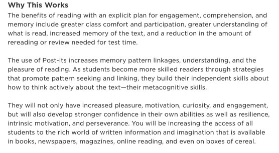 BayonneTitleOne's tweet photo. Is your #edresolution to improve reading comprehension? Does your child need help with understanding the text, but you do not know how to help? @edutopia has a great idea with the simple use of Post-Its! Link: https://t.co/E4mL2t6FXu @VroomSchool #TitleI #edresolutions https://t.co/TyTXf0Jub0