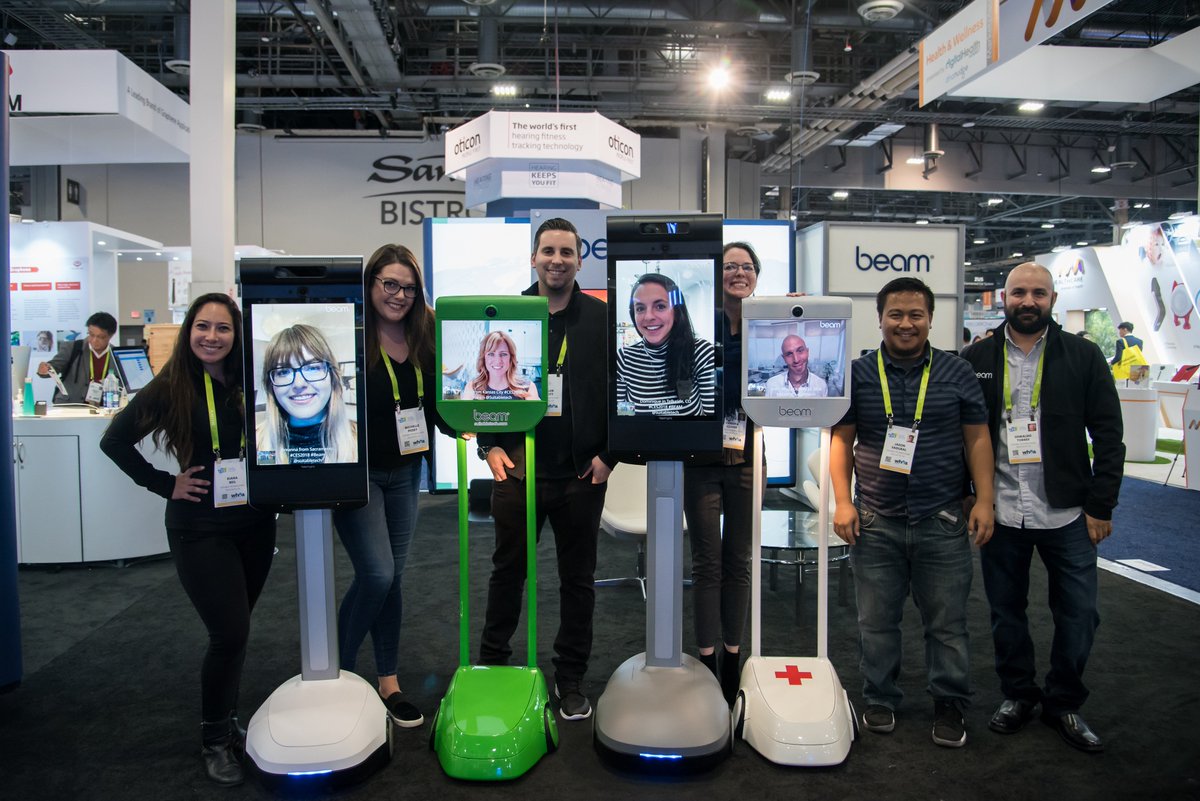 suitabletech's tweet photo. Who else is having a blast at #CES2018? We absolutely love meeting all of our fellow fun &amp; forward-thinking techies! Be sure to come by booth #44148 to check out our latest product: #BeamPro2. #telepresence #CES #BeamIn https://t.co/J1pltOTuWo