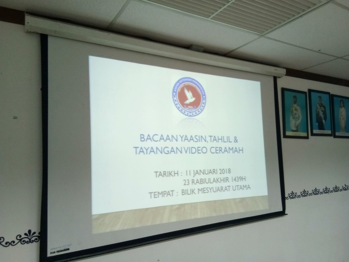 aadkjohor's tweet photo. MAJLIS BACAAN YAASIN, TAHLIL DAN TAYANGAN VIDEO CERAMAH

TARIKH : 11.01.2018 (KHAMIS)
TEMPAT : BILIK MESYUARAT AADK NEGERI JOHOR
ANJURAN CAWANGAN RAWATAN &amp; PEMULIHAN AADK NEGERI JOHOR https://t.co/QmMkfKQwWD