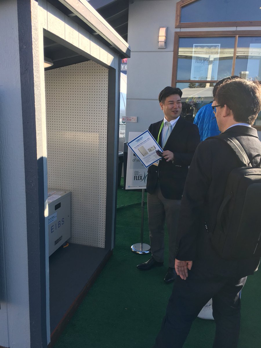 TabuchiAmerica's tweet photo. Explaining our EIBS at the Green Builder Flex House.
#CES2018
#tabuchi https://t.co/0ScdOhjdx1
