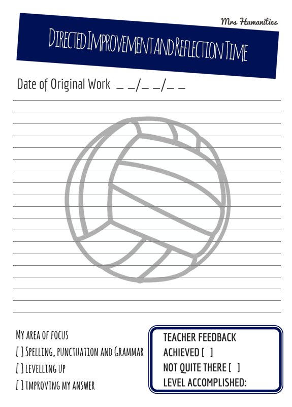 MrsHumanities's tweet photo. Haven't shared these in a long while. Subject specific DIRT sheets https://t.co/i3ii0wvfWI #feedbackNOTmarking #UKed #feedbackfeedforward https://t.co/S2bBogMQfx