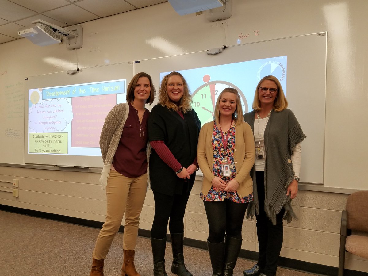 MsAPatterson's tweet photo. So proud of @WausauJMarshall Ts @cathy_ehlert @PlaceAmy @KerryEuting &amp; @JessicaBartz826 for presenting on Executive Function for #WausauSchools RtI Leadership today! Their #passion for helping students shined and positively impacted our district! #Teach4Me https://t.co/ibSbzS9diS