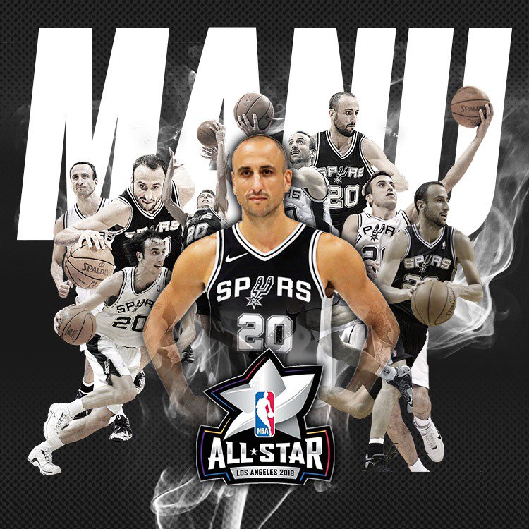 ¡Hagámosle todos juntos el aguante a Manu Ginóbili para que esté en el Juegos de las Estrellas! 
Un RT a este tuit = un voto       #NBAVote #NBA