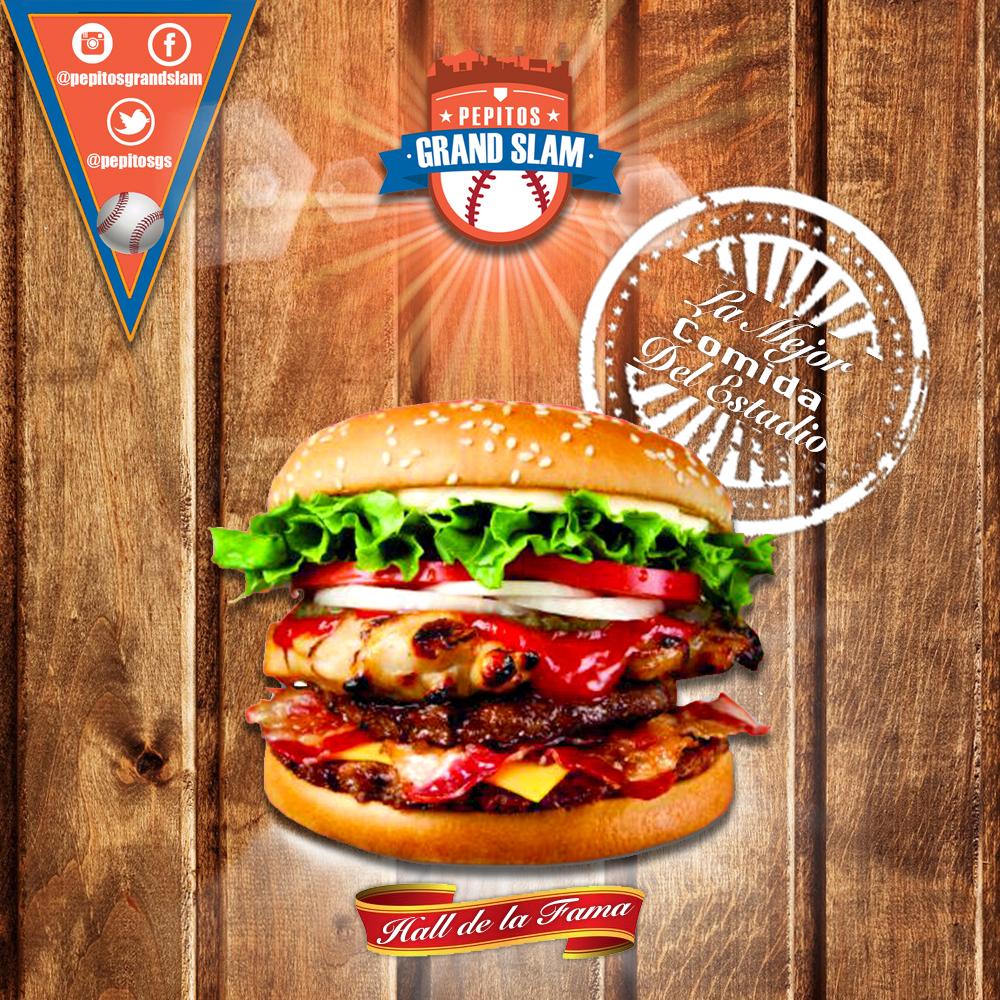PepitosGS's tweet photo. No pierdas la oportunidad de pasar a la historia en las semifinales de la #LVBP con nuestra #Hamburguesa Hall de la Fama. Un cúmulo de sabor que te hará sentir como toda una leyenda ¡Te esperamos! #PepitosGrandSlam #LaMejorComidaDelEstadio https://t.co/PlMmNjpPHX