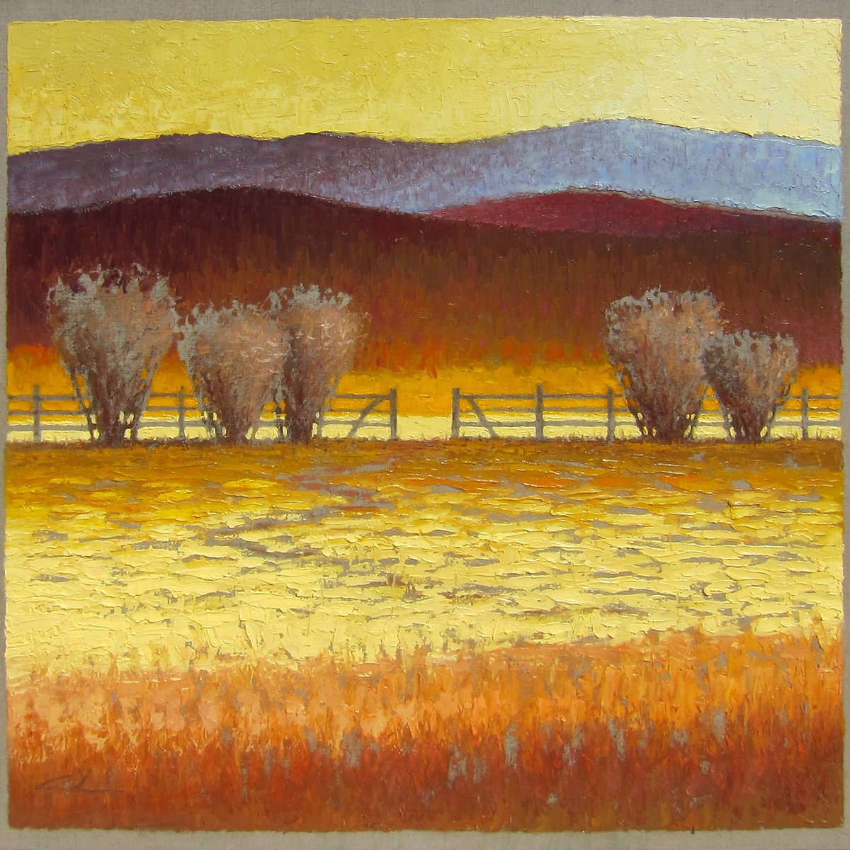 "Pasture and Open Gate" by Jeff Cochran at <a href="/wildemeyer/">Wilde Meyer Gallery</a> gallery 🎨