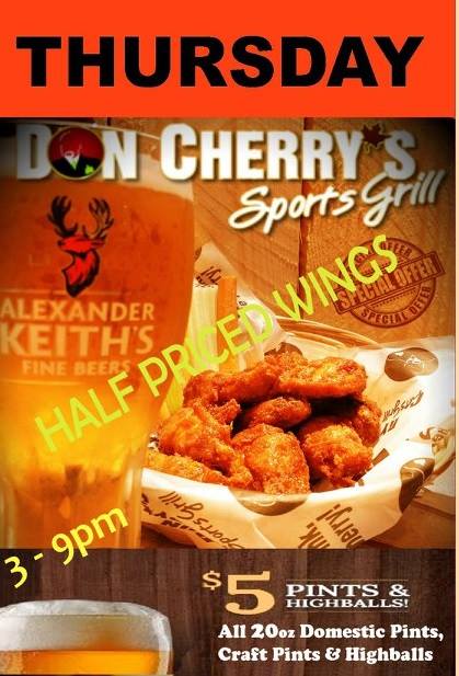 SocialmaxEd's tweet image. Half price wings tonight at Don Cherry's.  Pluck your way over and score some mm mmm good chicken.  And get your buzz on with the buzz tablets.