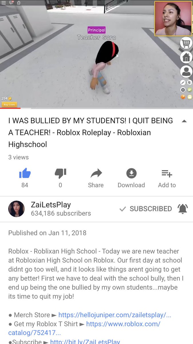 Zailetsplay Use Code Zai On Twitter I Was Bullied By My Students I Have To Quit My Job Roblox Roleplay Robloxian Highschool Https T Co Cnagtxeb5g Via Youtube - yt zailetsplay roblox password