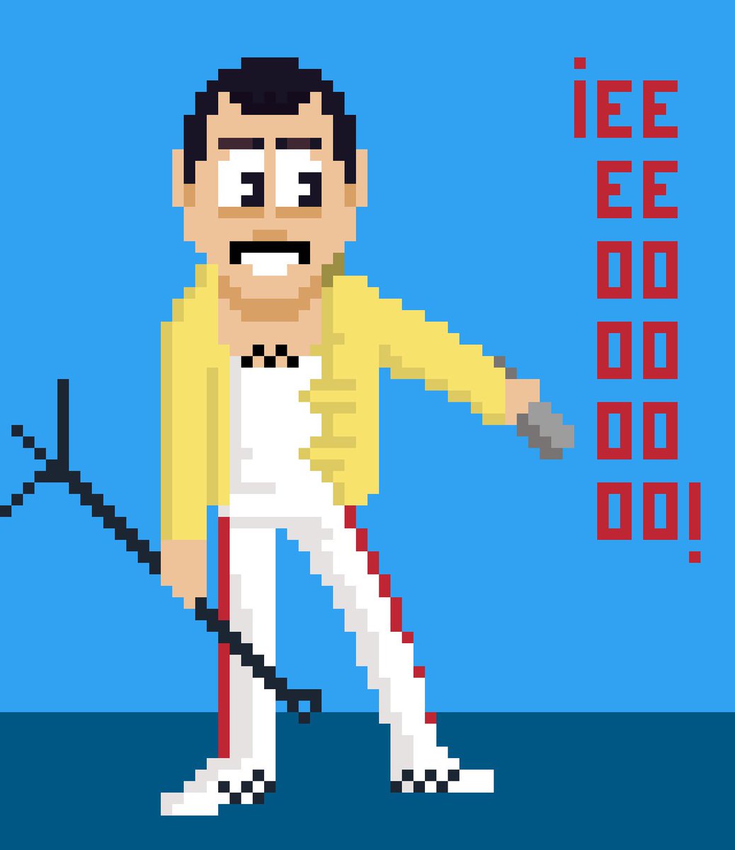 ClemKIlustra's tweet photo. Dia 1: Freddie Pixel #caricatureresolution2018 #pixelart #ipad #applepencil #freddiemercury #queen #music #illustration #ooee #singer #british #picoftheday #dibujo #pixel https://t.co/vZTIsZGrrI