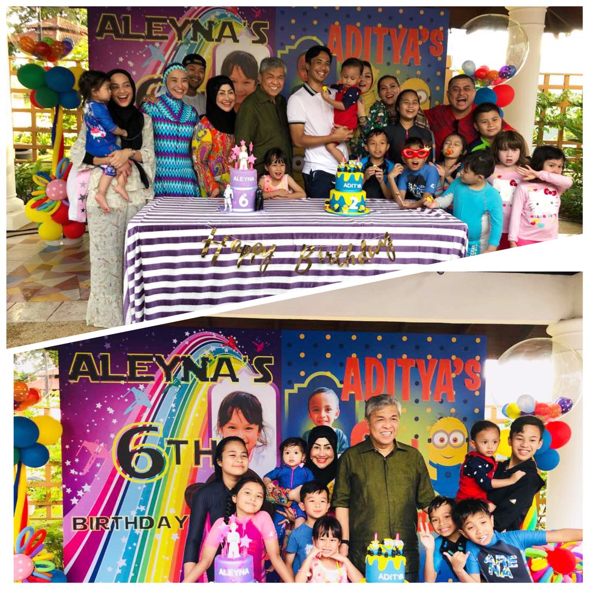 DrZahidHamidi's tweet photo. Menyambut ulangtahun ke-6 cucu tersayang Aleyna dan Aditya yang ke-2 bersama anak dan menantu... Alhamdulillah semua diberi kesihatan yang baik oleh Allah Taala dan dilimpahi kegembiraan dapat peluang berkumpul bersama meraikan saat bahagia ini. https://t.co/jlPwxS00z8