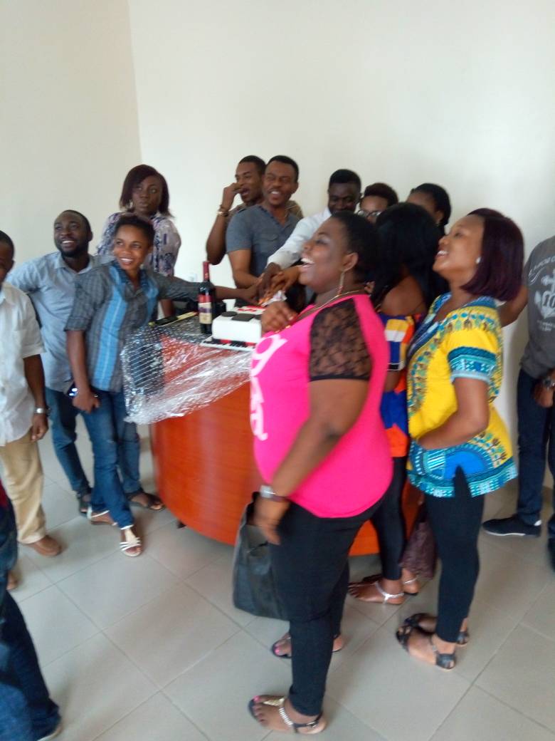 buzzfm89's tweet photo. A friend of ours surprised us with a giant cake and drinks alongside for the entire staff and crew of Buzz FM. https://t.co/br0lZQpgKQ