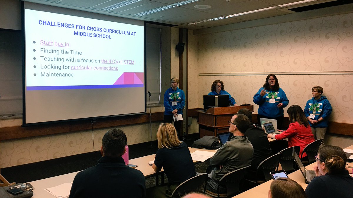JamesRVoelz1's tweet photo. Very proud of our STEM Leadership Team. Their presentation, Stem Integration Across the Curriculum, was incredible. @SouthernHancock @mjonesdcms @Mbloomer10 @GizziSarah @clouse_lisa @llantrip @EducateIN #IndianaSTEMconference #createextraordinary https://t.co/nW09ZepDsw