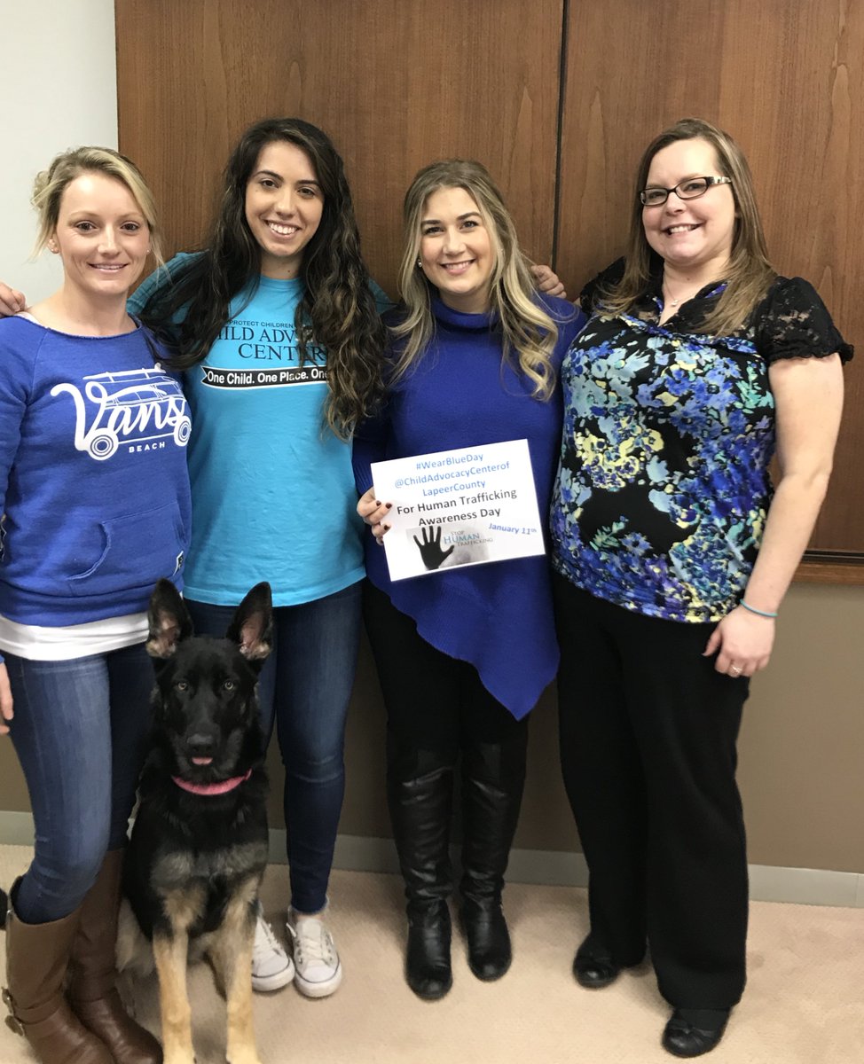 CAC Lapeer wears blue because we believe awareness and education play a huge role in prevention. Why do you wear blue? Post your reason why below!

#EndHumanTrafficking #HumanTraffickingAwarenessDay #HumanTrafficking #DHHSBlueCampaign #WearBlueDay #WeWearBlueBecause