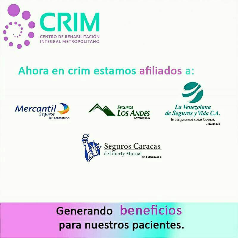 fisiocrim's tweet photo. En CRIM podemos atenderle a través de su aseguradora, contáctenos al: 0212-2328373 o al correo: info@crim.net.ve para conocer el procedimiento #FisioCRIM #fisio #fisioterapia #salud #fisiatria #tramatologia #nutricion https://t.co/Dme59TbBHr