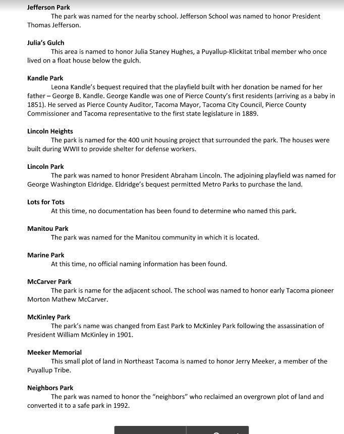 mattsdriscoll's tweet photo. For anyone interested in how Tacoma's parks got their names, here's a rundown from @metparkstacoma (1 of 2) https://t.co/jcxNt29S5Q
