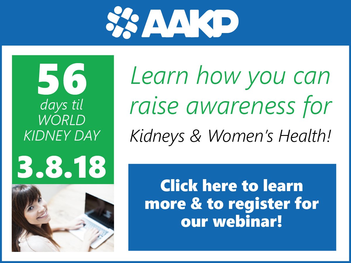 Kidney damage from diabetes can be reduced or prevented if detected early. Join us in counting down to World Kidney Day @ goo.gl/7dqKrv #AAKPWKD2018 #worldkidneyday <a href="/worldkidneyday/">World Kidney Day</a>