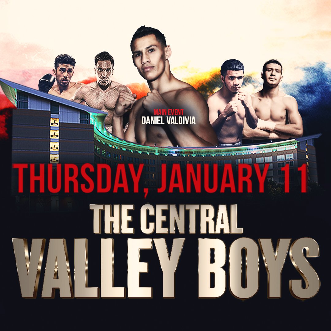 Tachipalace's tweet photo. We are counting down the minutes until Top Rank Boxing TONIGHT! Come out and see The Central Valley Boys go head to head! Featuring Daniel Valdivia, Joe Lopez, Quilisto Madera, Bryan Lua! #tpf #toprankbox #fightnight #tachipalace #tachipalacefights #tachifights https://t.co/LHQmslU8JN