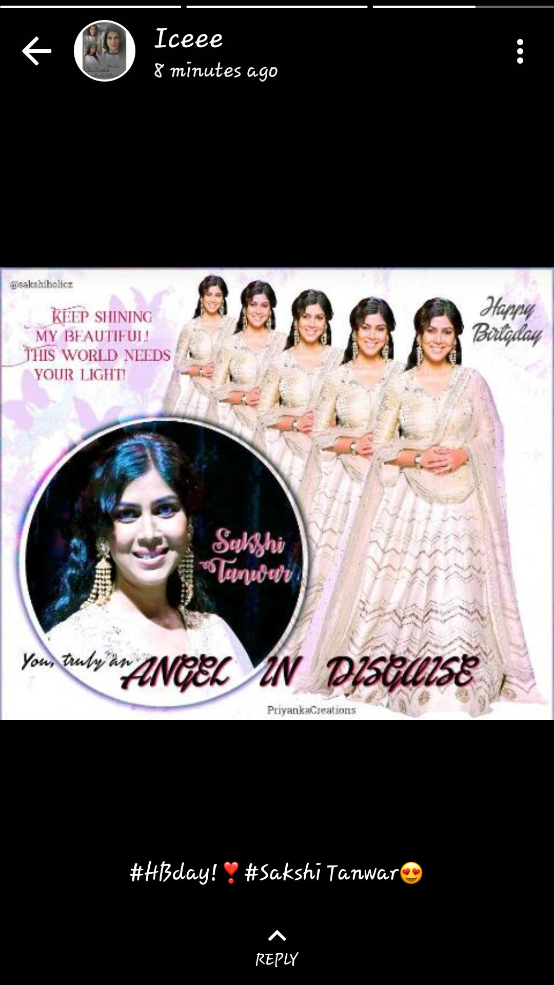 Sister\s whatsapp status!!!  Happy Birthday Sakshi Tanwar 