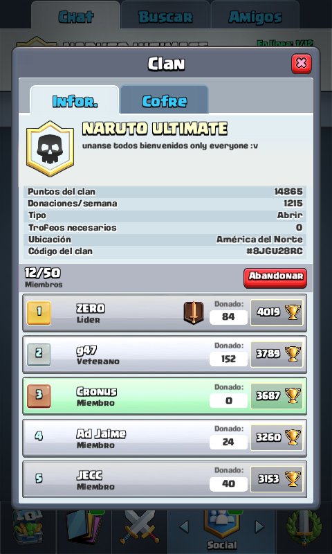 FOTGSp's tweet photo. Señores volvemos a la actividad con 3 nuevos clanes 
1:FOTG esports principal +3400
2:FOTG Mini cantera -3400
3:Naruto Última clan sólo para cofre y donaciones interesados DM https://t.co/z8rNFYPNbo