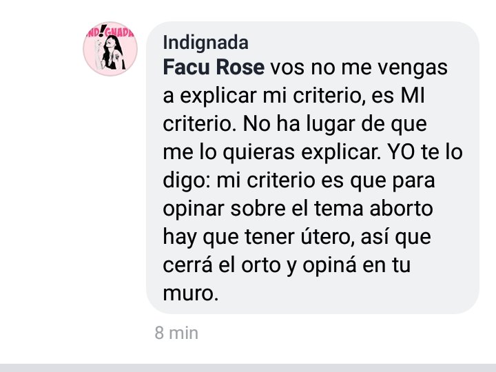 TigerRock13's tweet photo. Esa es la respuesta que recibí al leer que 'solo se puede opinar de aborto si se tiene útero'. Y responder que con ese criterio cuando Facundo Arana dijo que las mujeres se sienten realizadas al ser medres solo podrían opinar las que si tuvieron hijos.

@Fiore_Lombardo https://t.co/bYNXC0ThmT