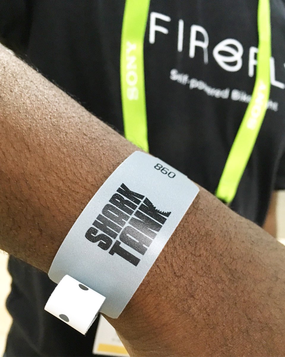 teamESiMi's tweet photo. Is that a Shark Tank wristband?? 🦈 The Firefly Bike Light is currently pitching to Shark Tank as we speak! @CES #CES2018 https://t.co/2rOsMUmavF