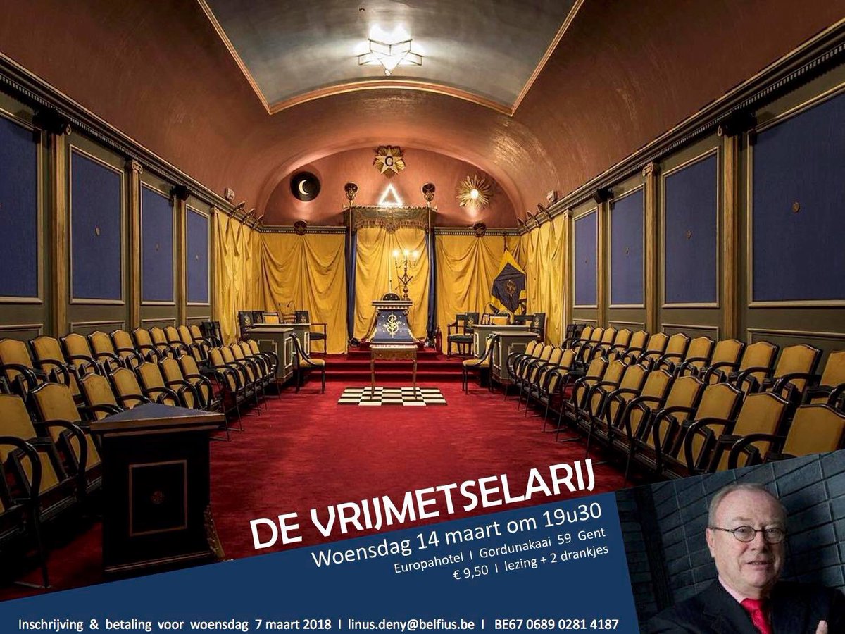 LinusDeny's tweet image. - Lezing - Over de loge en de vrijmetselarij doen de wildste complottheorieën de ronde. Maar wat is fictie en wat is werkelijkheid? 
Hoe werkt de vrijmetselarij? Wat is de relatie van de vrijmetselarij met de maatschappij?