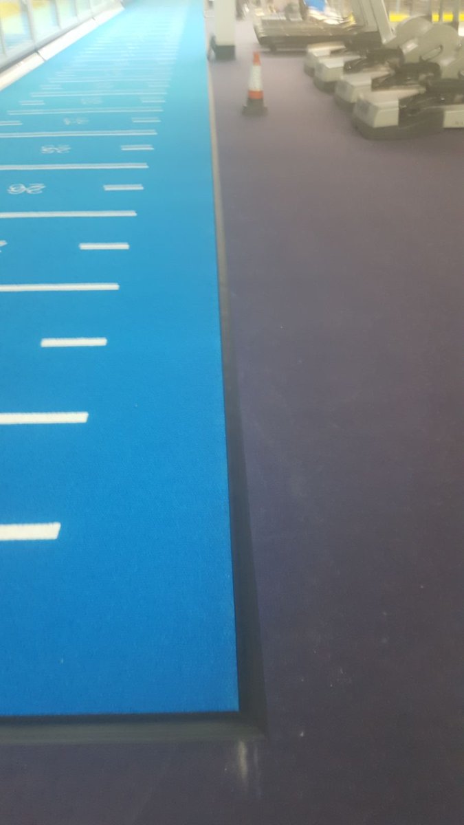 RecCoatingsltd's tweet photo. We installed our biggest track yet at @TotalFitness in Hull today- 29m x 2.5m #gymflooring #sledgetrack #sledge #sledtrack #prowlertrack #functionalfitness https://t.co/PmT1y13EO2