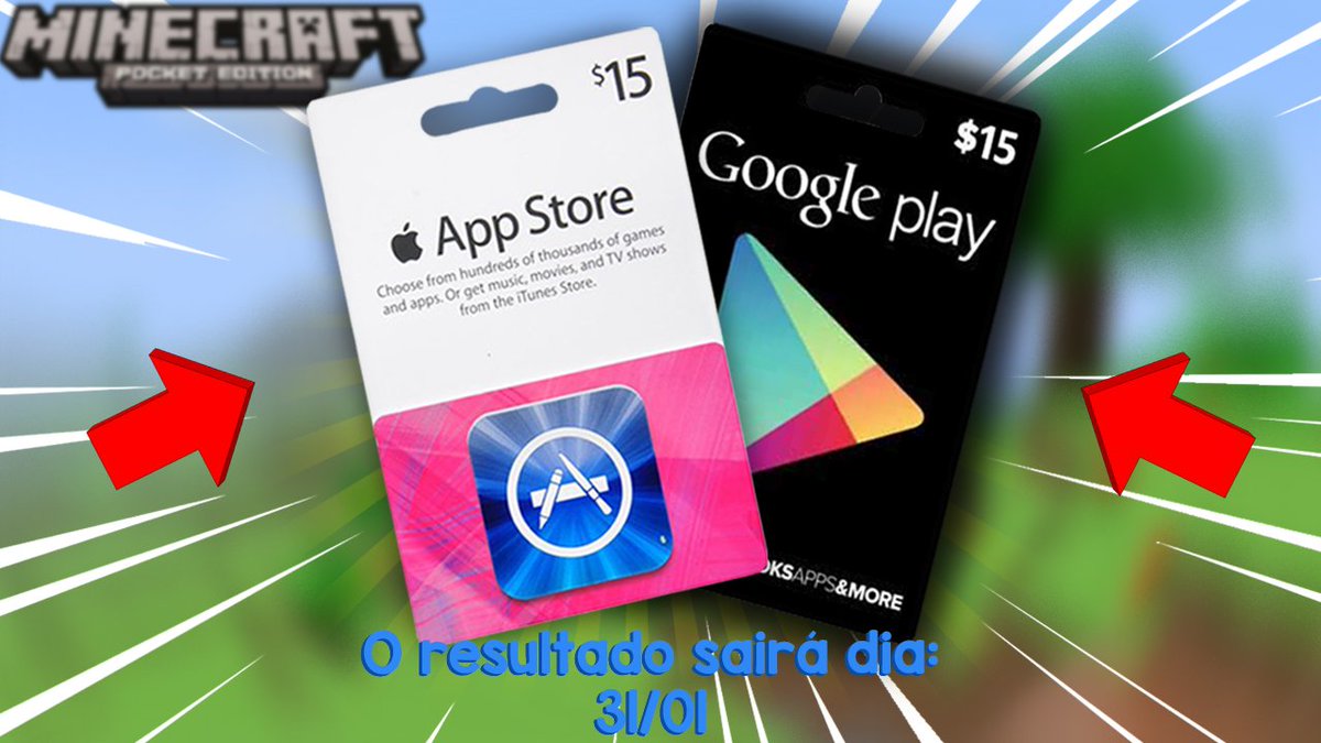jusuchini7's tweet photo. Galera! Estou sorteando um cartão de $15.00 (dólares) para iOS ou Android! 

Com ele você pode comprar vários jogos pro seu celular, inclusive o Minecraft MCPE!

⭐️ Pra concorrer é simples: 
-Basta seguir o @asuchiniCR
-Me seguir
-E dar #RT neste post

Boa sorte! 😀 https://t.co/qzxxGdwS9n
