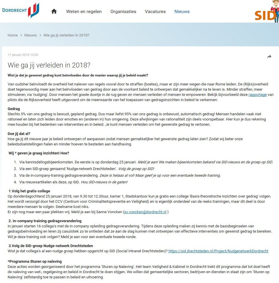 Samen met <a href="/HetCCV/">Het CCV</a> een in-company opleiding gedragsverandering
opgezet. Aftrap binnenkort met een open college over gedragsinzichten. Ruim 60 plaatsen en inmiddels uitverkocht. Zin in! #wiegajijverleiden