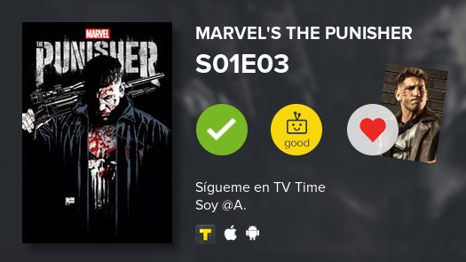 AnibalEmpire's tweet photo. Acabo de ver un episodio S01E03 of Marvel's The Pun...! #marvelsthepunisher  #tvtime https://t.co/3M57fUozzF https://t.co/RqNM9DKl9u