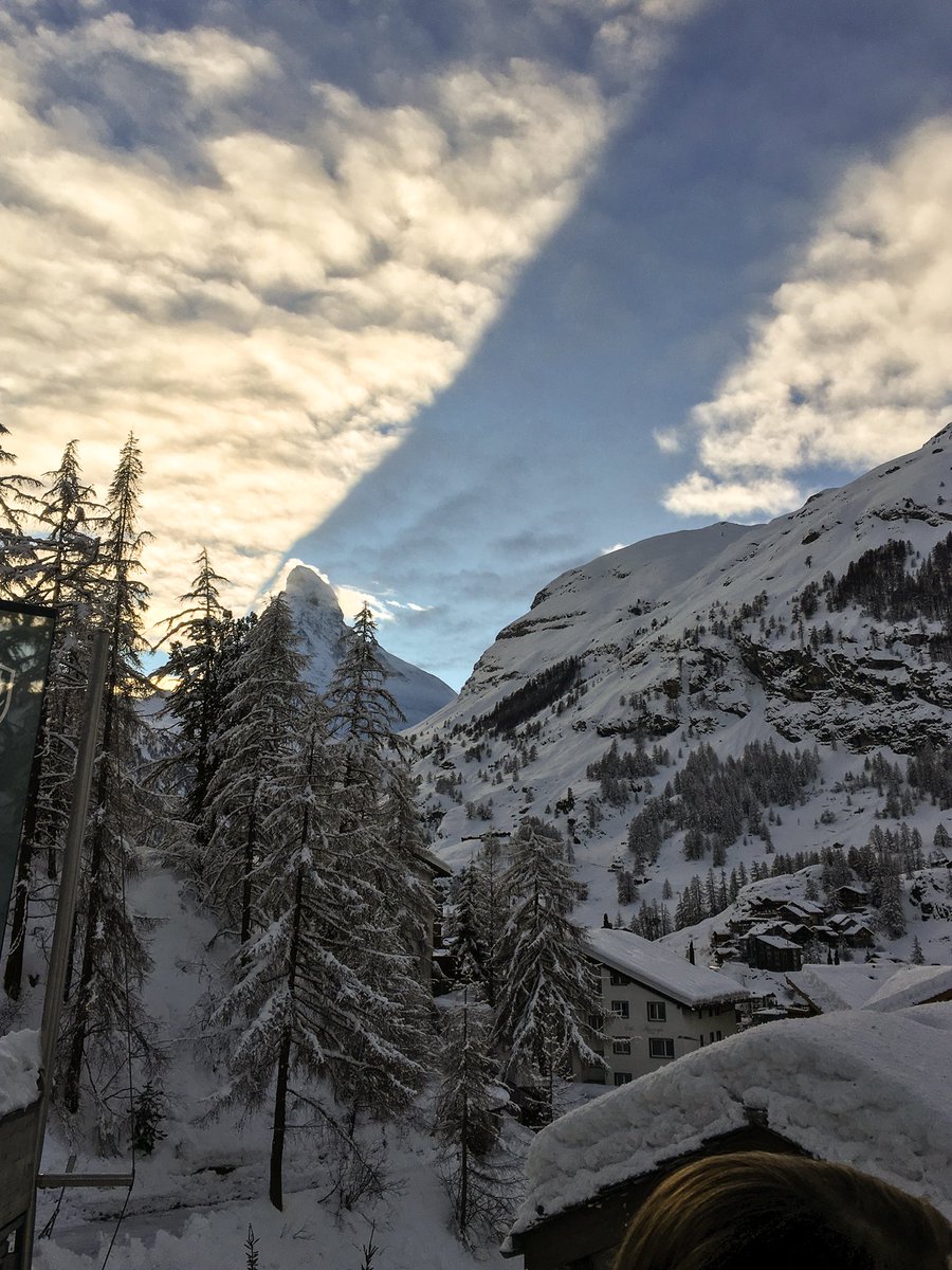 The Matterhorn casting a shadow across the clouds late this afternoon <a href="/zermatt_tourism/">Zermatt - Matterhorn</a>