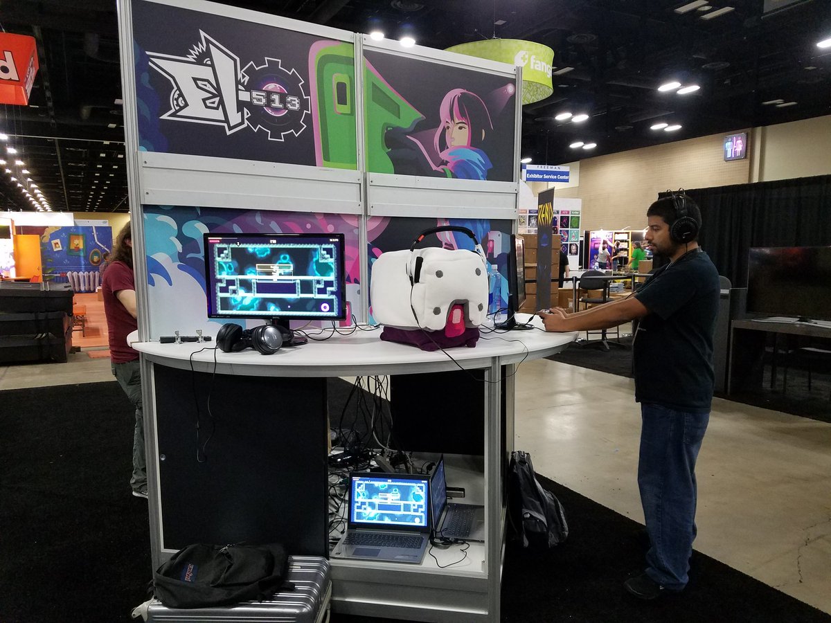 KnightShiftTeam's tweet image. Setting up our area at #PAXSouth #PAXSouth2018 #gamedev