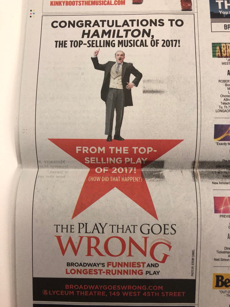 just flipping out over seeing my brother in the <a href="/newyorktimes110/">The New York Times</a> <a href="/BwayGoesWrong/">The Play That Goes Wrong on Broadway</a>
