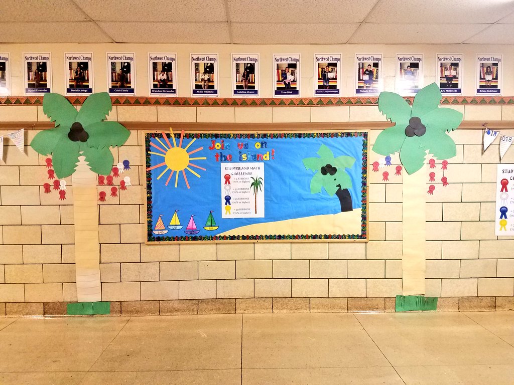 Our students are loving our new StudyIsland challenge and our new bulletin board!! 🌴😉 #RSDProud