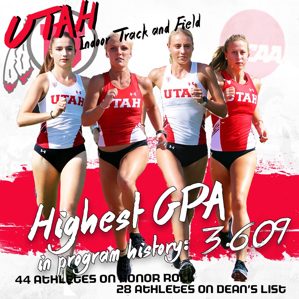 UtahTrackXC's tweet photo. 44 athletes on Honor Roll: 💯.
28 athletes on Dean‘s List: 🙌.
Highest GPA in program history, 3.609: 😱.
These Utes know how to get it done. https://t.co/PHhS6Ab4K1