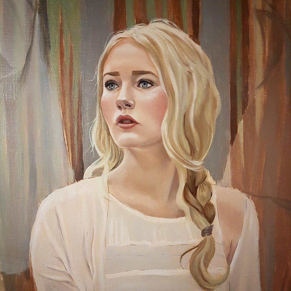 Another face makes an appearance #magicalrealism #wip #oilpainting #portrait