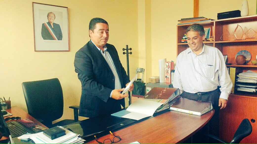 Gobernador de Choapa Patricio Trigo Rocco invita formalmente alcalde de Los Vilos Manuel Marcarían Julio a participar en Expo Choapa 2018. #ExpoChoapa2018