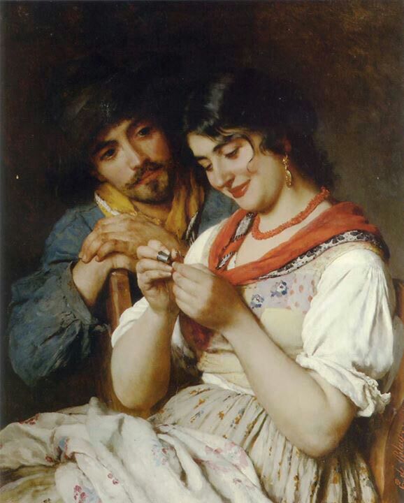 إن كان النظر إليك 
ولو من بُعد مسافات راحة،
 فكيف يكون العناق ؟ 

- أحمد شوقي

- اللوحة للفنان الإيطالي: يوجين دي بالاس