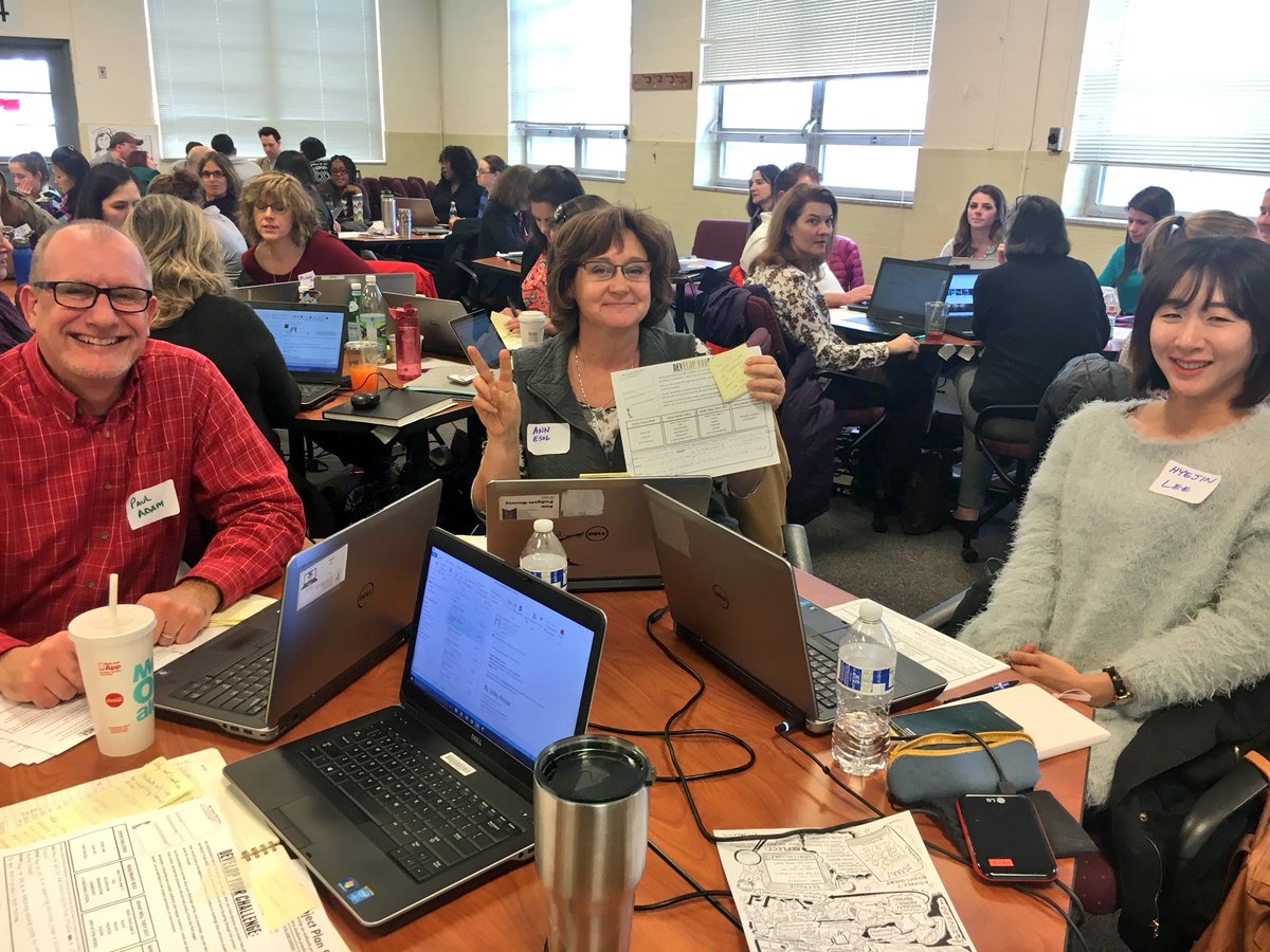 MsTreague's tweet photo. Day 1 is complete at the #PBLworkshop for @WTWoodsonHS teachers! We cannot wait for tomorrow! ๐๐๐๐ปโโ๏ธ๐๐ฝโโ๏ธ https://t.co/zgbNHM9zMN