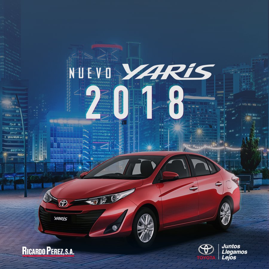 RicardoPerezSA's tweet photo. ¡Que la fiesta no pare! Disfruta tu nuevo #Yaris2018 totalmente espacioso, seguro y con un diseño más sofisticado. ¡Reserva el tuyo! https://t.co/9tXh6nIkri