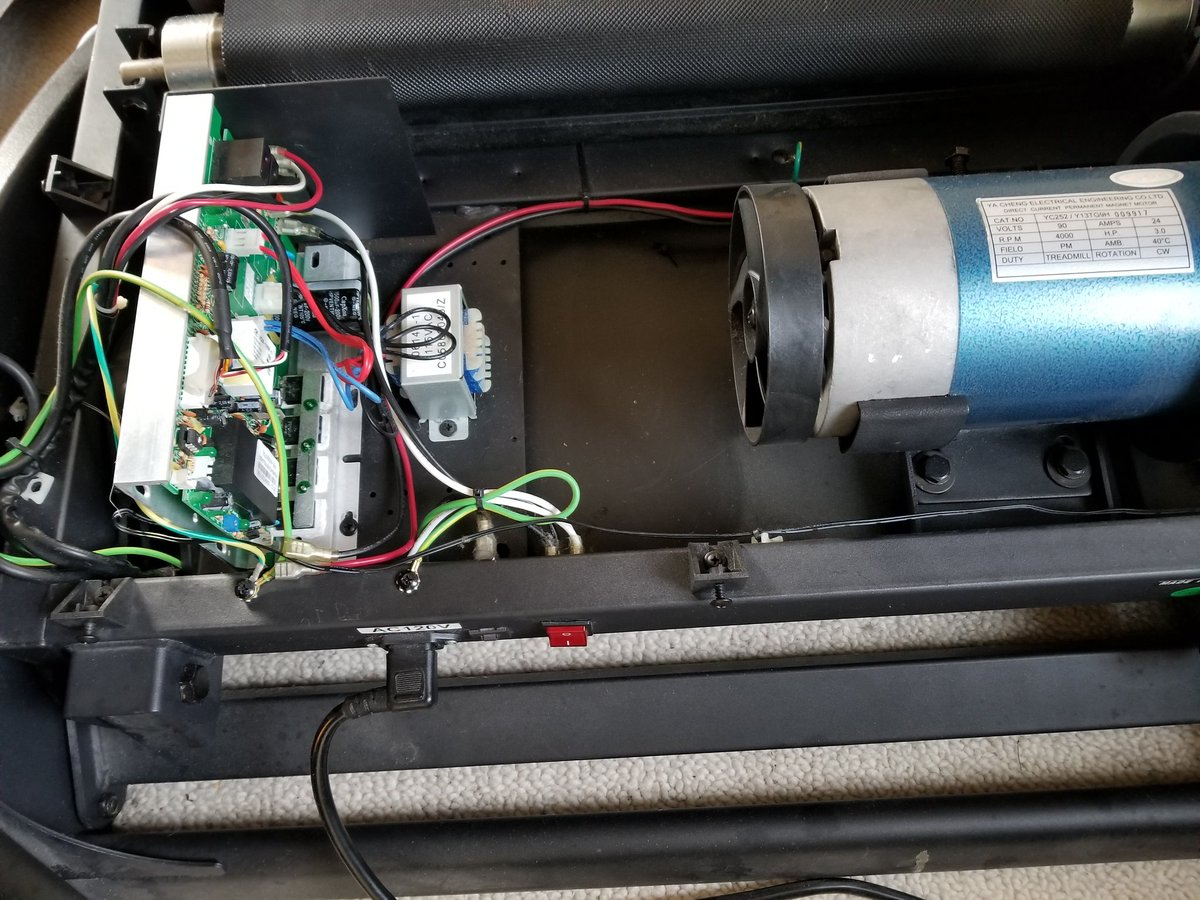 Treadmillrepair's tweet photo. Heres one for you. Sole F63 s/n 563812 trips every time start button is pressed. Does not happen if motor is disconnected. #Motor test ok. #Controller test ok. Whatrs the problem?

#soletreadmill
#treadmill
#solef63 
#solefitness
#treeadmillfix
#techmotionservice
#techmotionusa https://t.co/pHq0aw9qsd