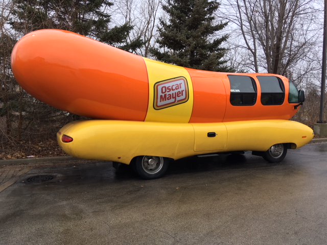 MKEStaybridge's tweet photo. Have you noticed the @oscarmayer Weiner Mobile in our lot? @stayfranklin #nostalgia #awesomesause #mybolognahasafirstname https://t.co/7XkDIhfEyA