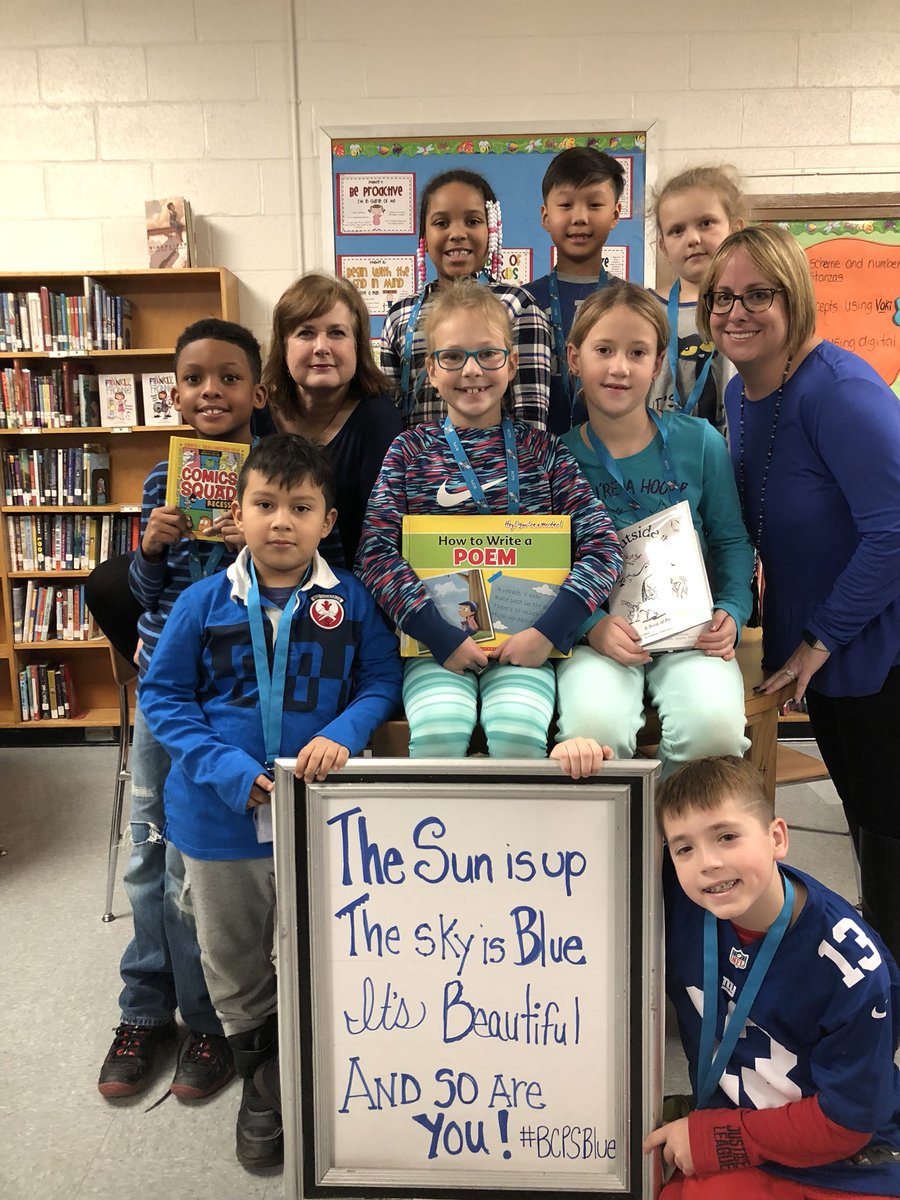 Third graders are wearing blue to support team BCPS. We are studying poetry in library class, so here is a poem for you!#BCPSblue @BrownWarrenES <a href="/WarrenES_BCPS/">Warren Elementary</a>