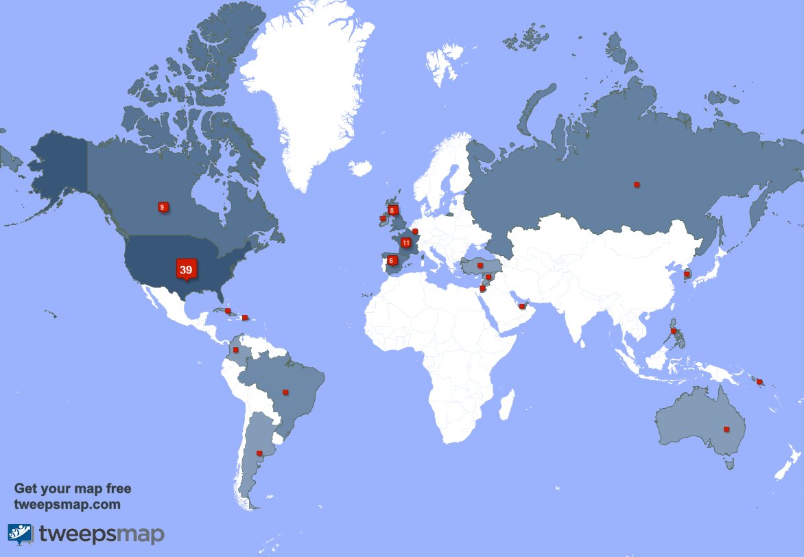 leightongdr's tweet photo. My followers live in USA (37%), France(10%)... Get your map: https://t.co/fQRkkmXdMY https://t.co/xqBBFaLwIw