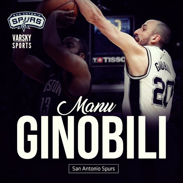 Ginóbili ocupa el 5º lugar entre los guardias del Oeste rumbo al #AllStarGame. Por los recuerdos, el presente, por hacernos felices y su legado, hagamos que este tweet trascienda a @varskysports. Que sea un abrazo a Manu y explotemos de RT en el #NBAVote. Vamos todos con Manu!