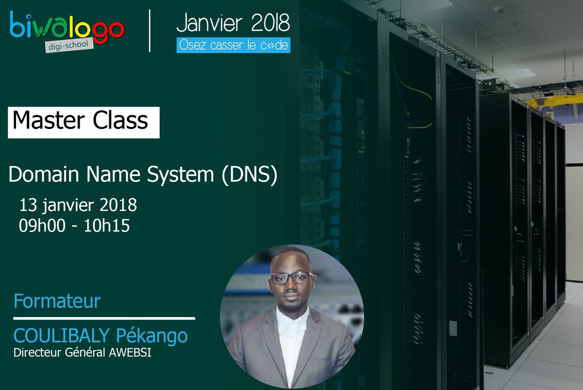 biwalogo's tweet photo. Nous vous invitons à ce samedi à notre Master Class  sur "Domain Name System".
#Digital #SiteWeb #MasterClassBDS #biwalogodigitalschool #biwalogo https://t.co/GtuY70kQ0s