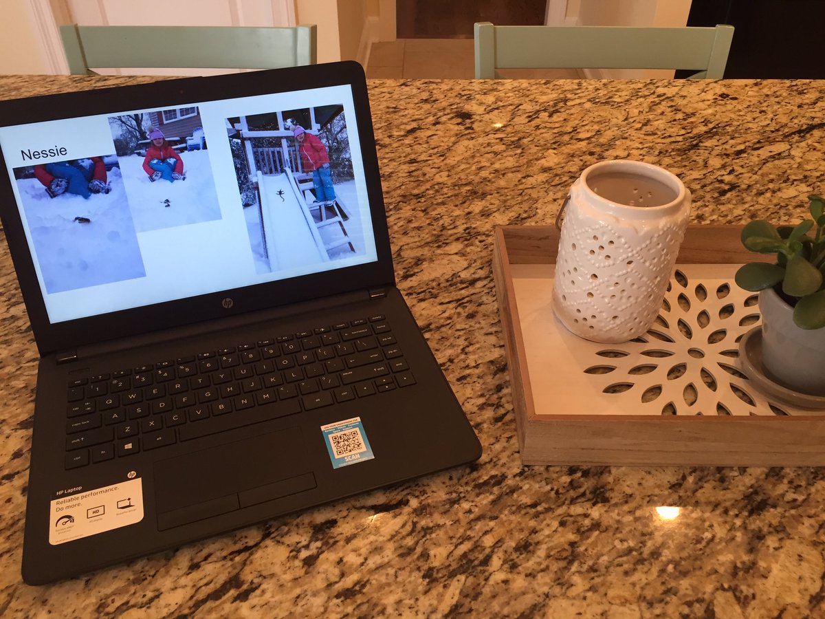 anne_horsley's tweet photo. Just sitting at home enjoying @DardenWhitney 'a #SnowSlides from her class. Such an awesome idea to stay connected. ❄️ Look who made an appearance! Nessie! Brrrrrr....stay warm, water horse! #simplycreeds #waterhorse https://t.co/1kWBuwDTky