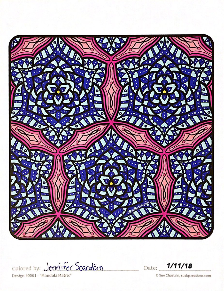 ColoringManiac's tweet photo. Oh so purty!!! 😊😍😊😍😊😍
Buy: https://t.co/q72MiLQTPv
Artist: sue chastain 
Book: Ornamentals/Splendid Symmetry Vol. 1
Medium: Sharpies #adultcoloring #coloringbook #arttherapy #coloring #coloringforadults #coloringaddict #followme https://t.co/x9rbxH9eKg